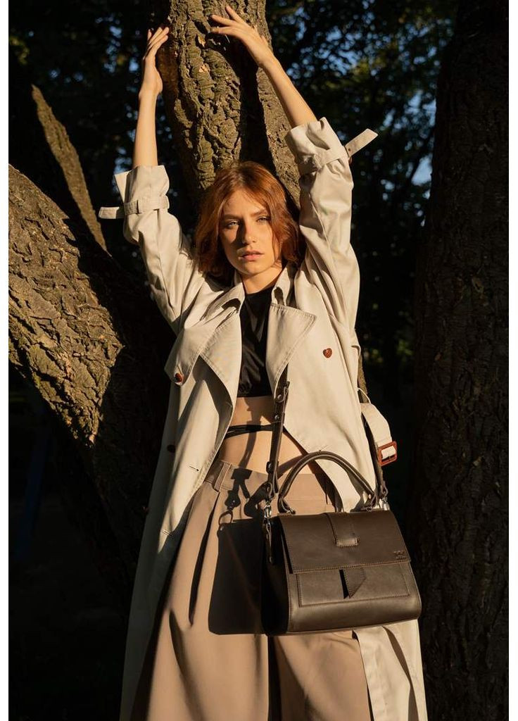 Женская кожаная сумка Ester темно-коричневая краст The Wings (348358772)