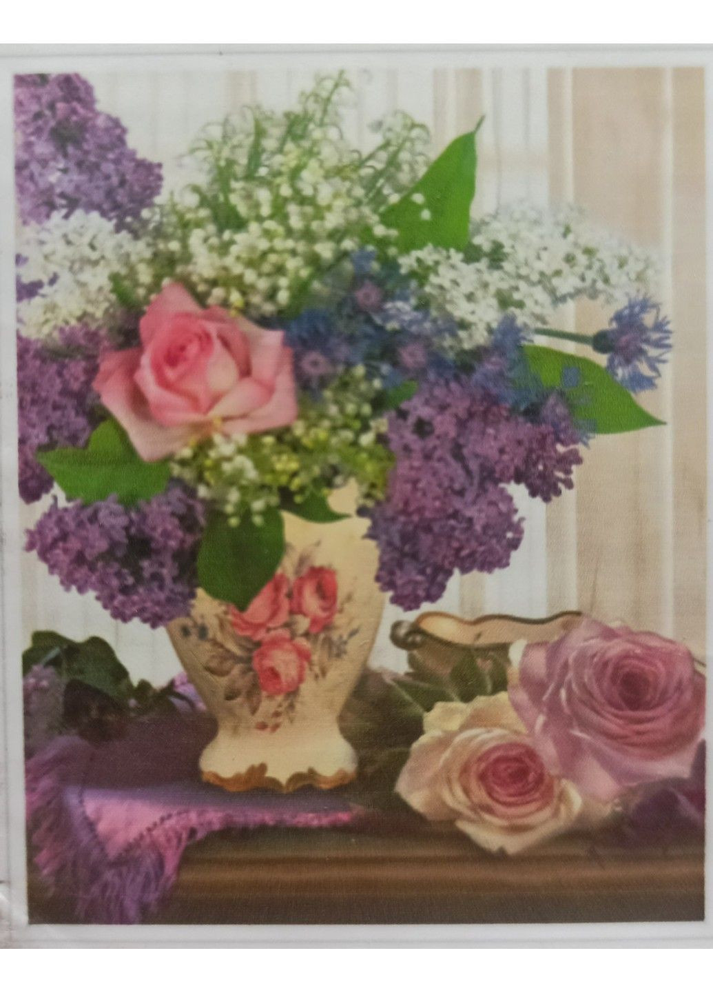 Алмазная вышивка "Букет сирени с розами " цветы букет полная выкладка мозаика 5d наборы 30х40 см No Brand (332208727)