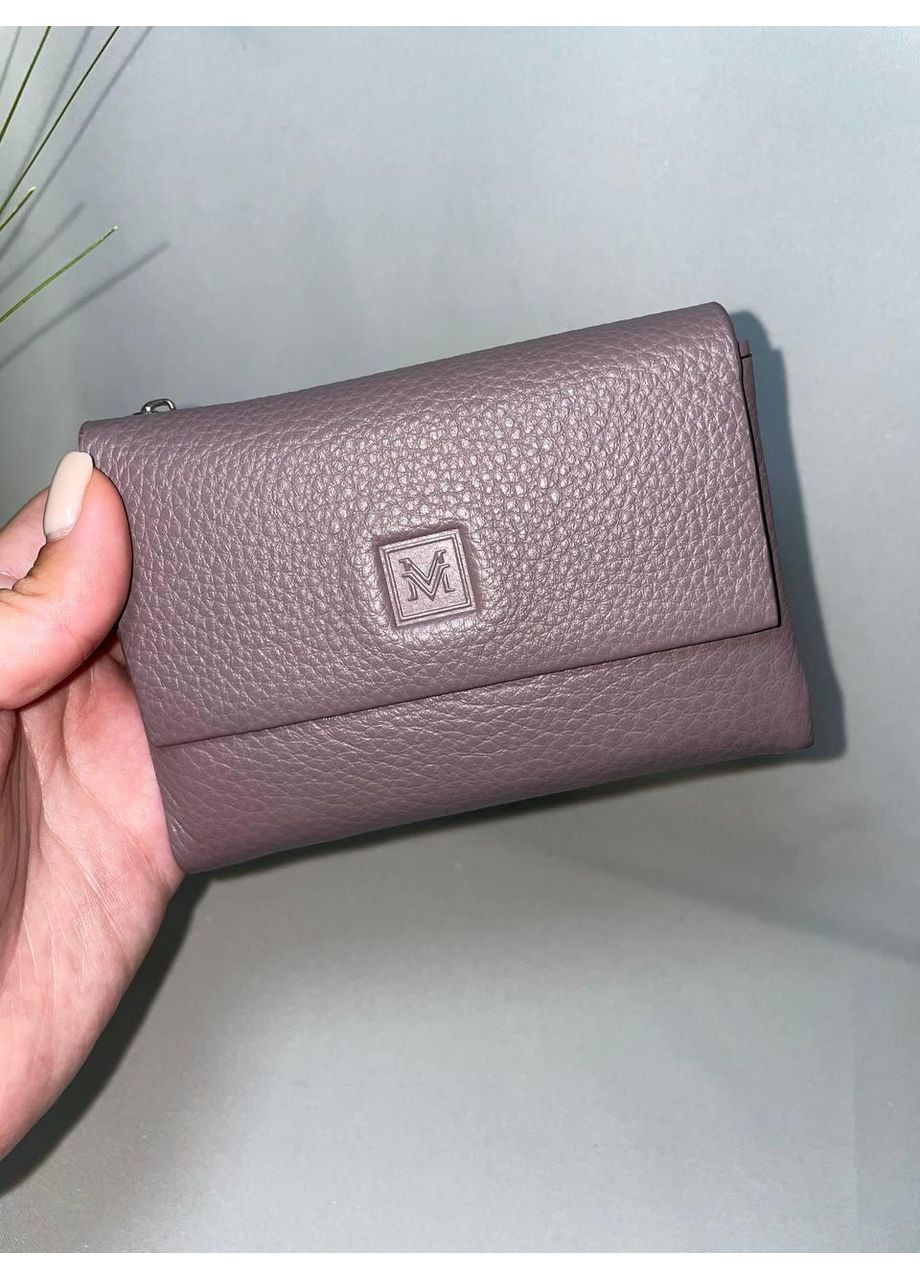 Жіночий шкіряний маленький компактний гаманець магнитна застібка пудра Vermari (370381561)