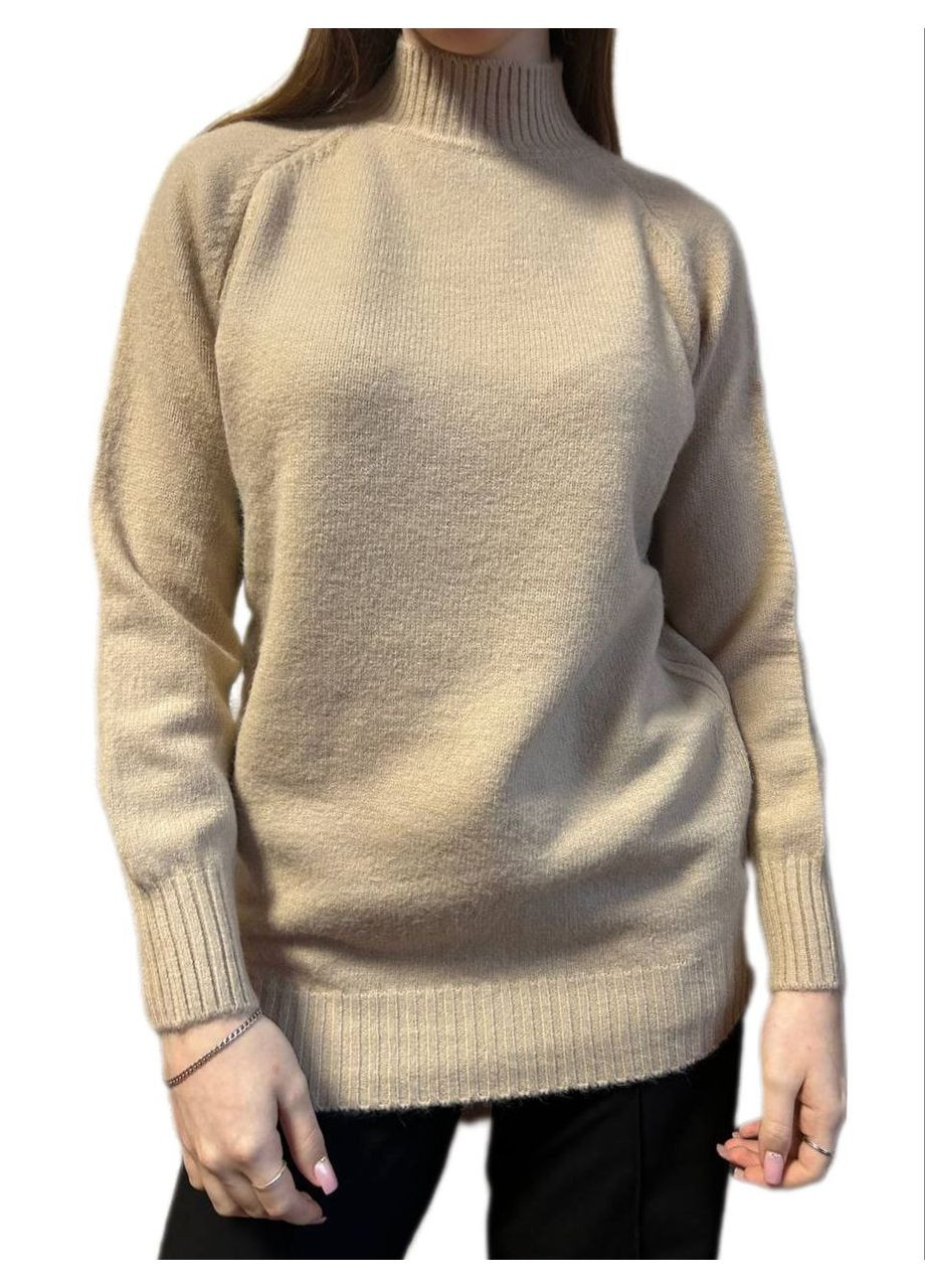 Світло-бежевий демісезонний подовжений гольф Fashion Club