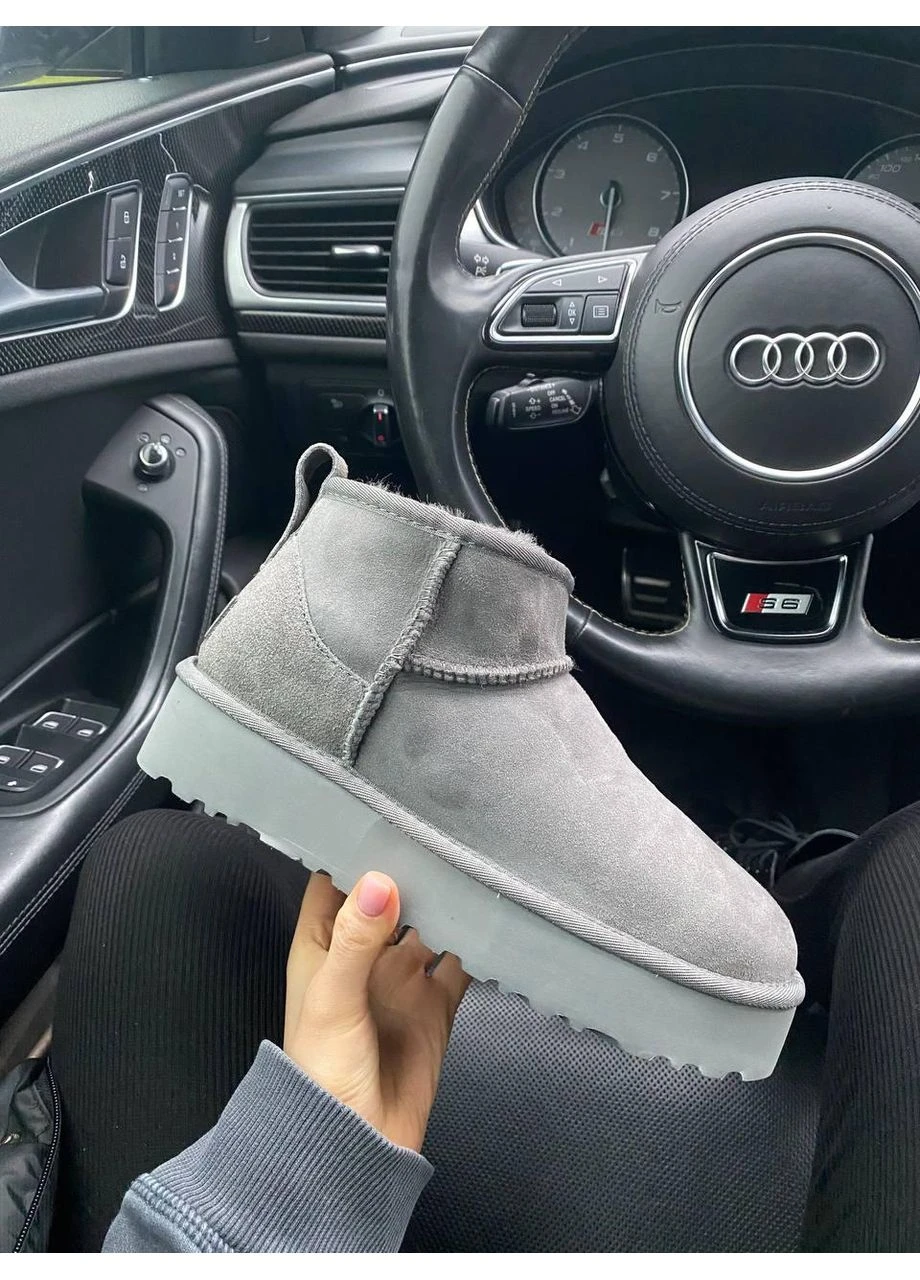 Уггі UGG Ultra Mini Platform Grey (Замша) No Brand (364860511)