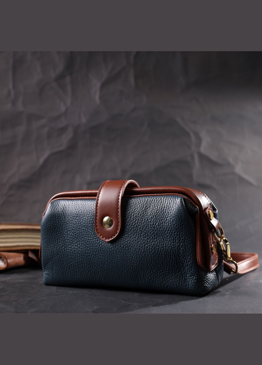 Сумка через плече жіноча з натуральної шкіри 22428 синій Vintage (302007902)