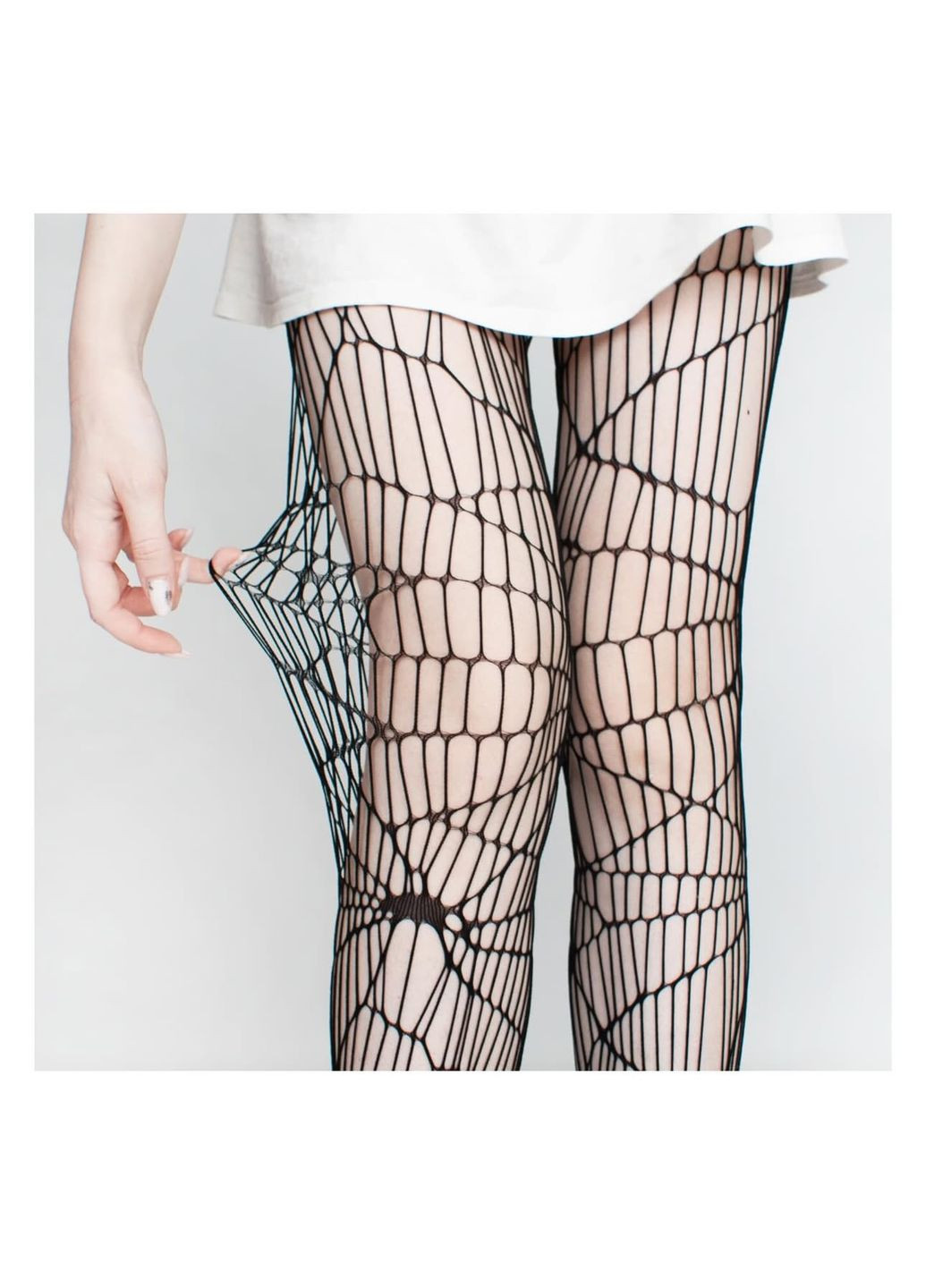 Колготки черные в сетку паутина в стиле панк готика плетеные гранж чулки причудливые паук винтаж y2k ретро альт fairycore No Brand (314962640)