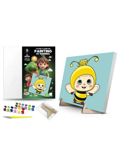 Картина по номерах на підставці "Бджілка" (25х25 см) qbee (361423743)