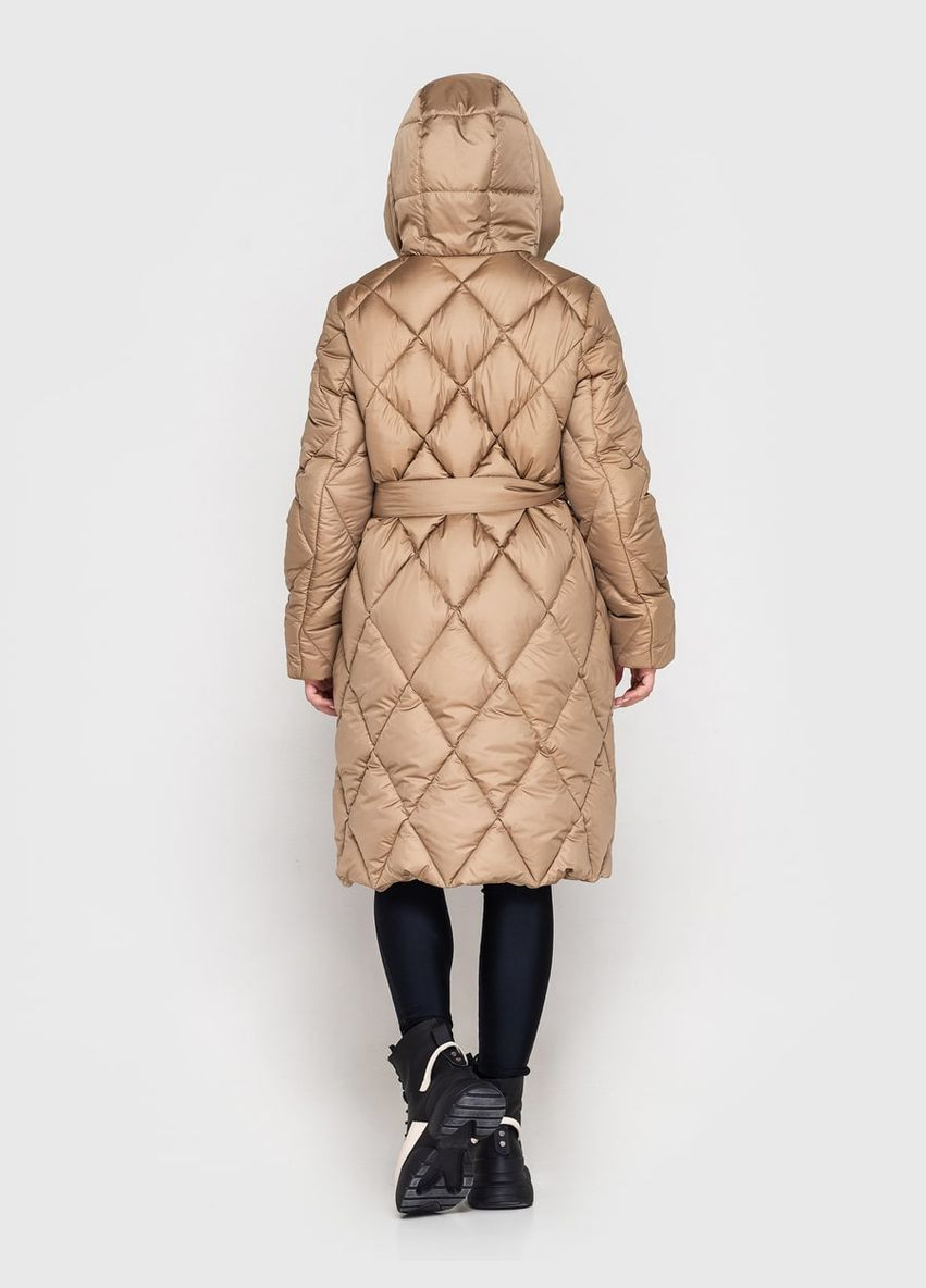 Комбинированная зимняя пальто свитло - капучиновий Cvetkov Эйлин