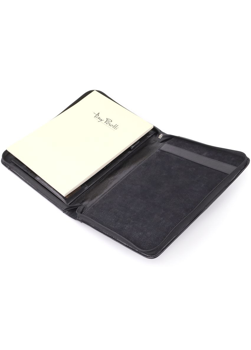Оригинальная папка с блокнотом из гладкой натуральной кожи 20850_1 (1278L nero) Черный Tony Perotti (362046801)