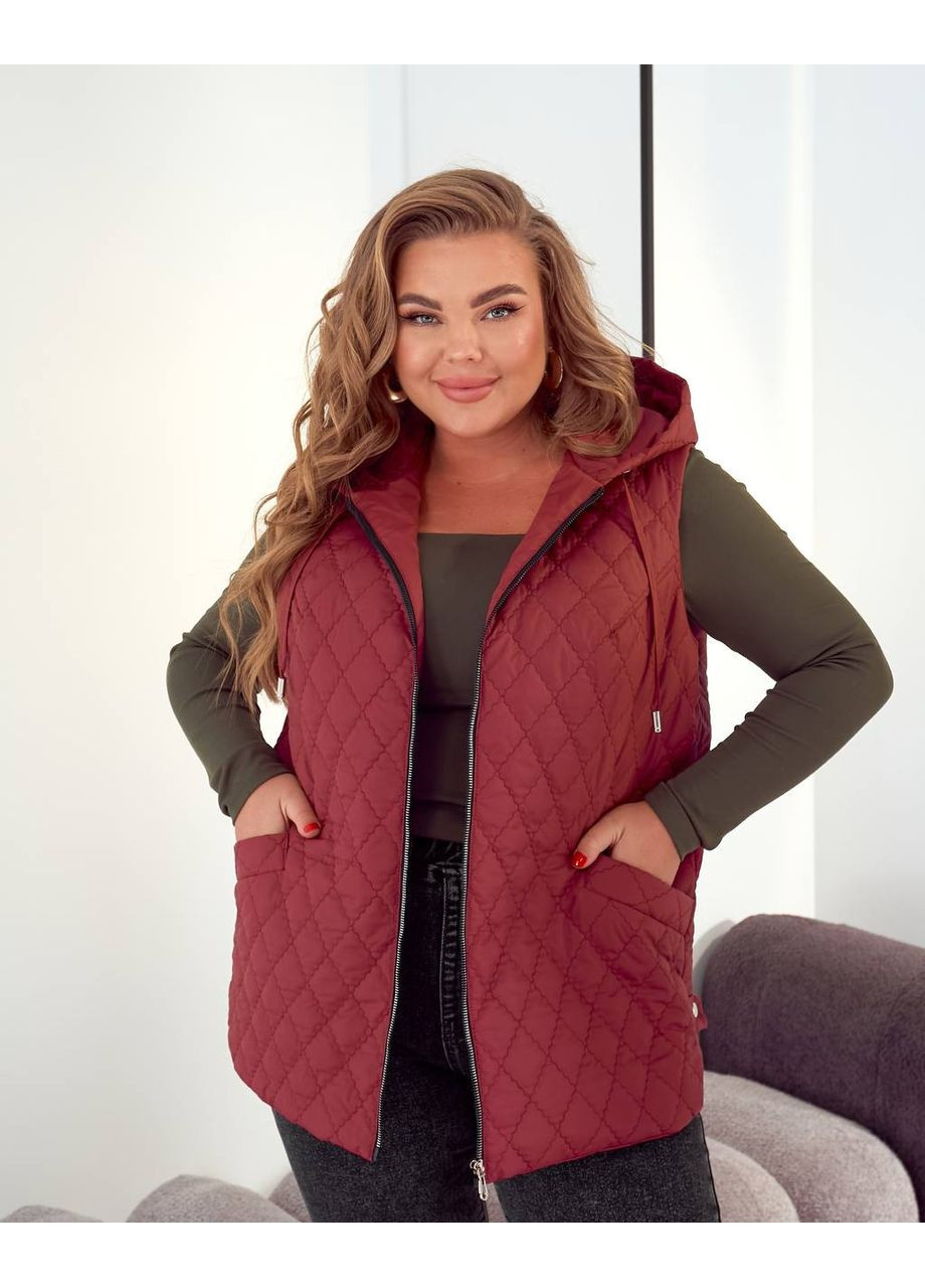 Жилет жіночий стьобаний з капюшоном No Brand (361221230)