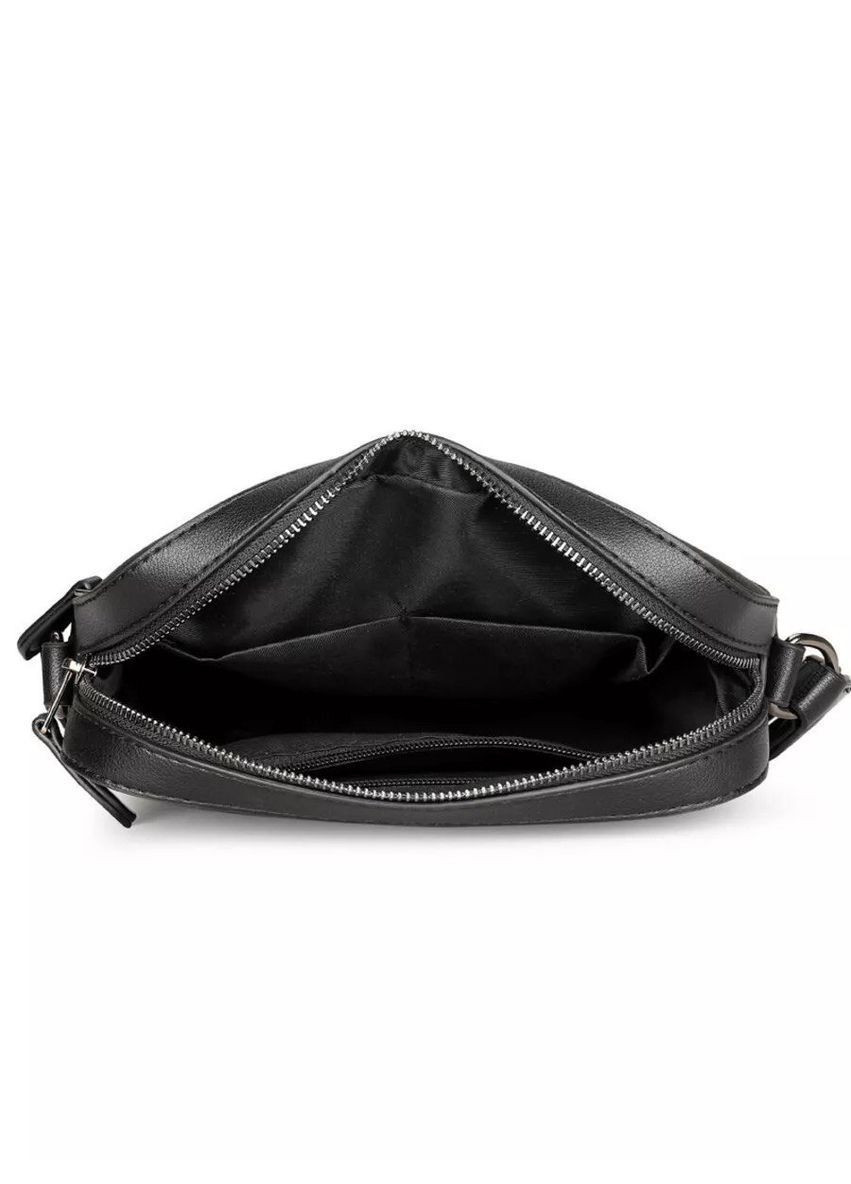 Сумка через плече, копія ААА, три відділення, штучна шкіра чорна рельєфна(12346) No Brand (370142142)