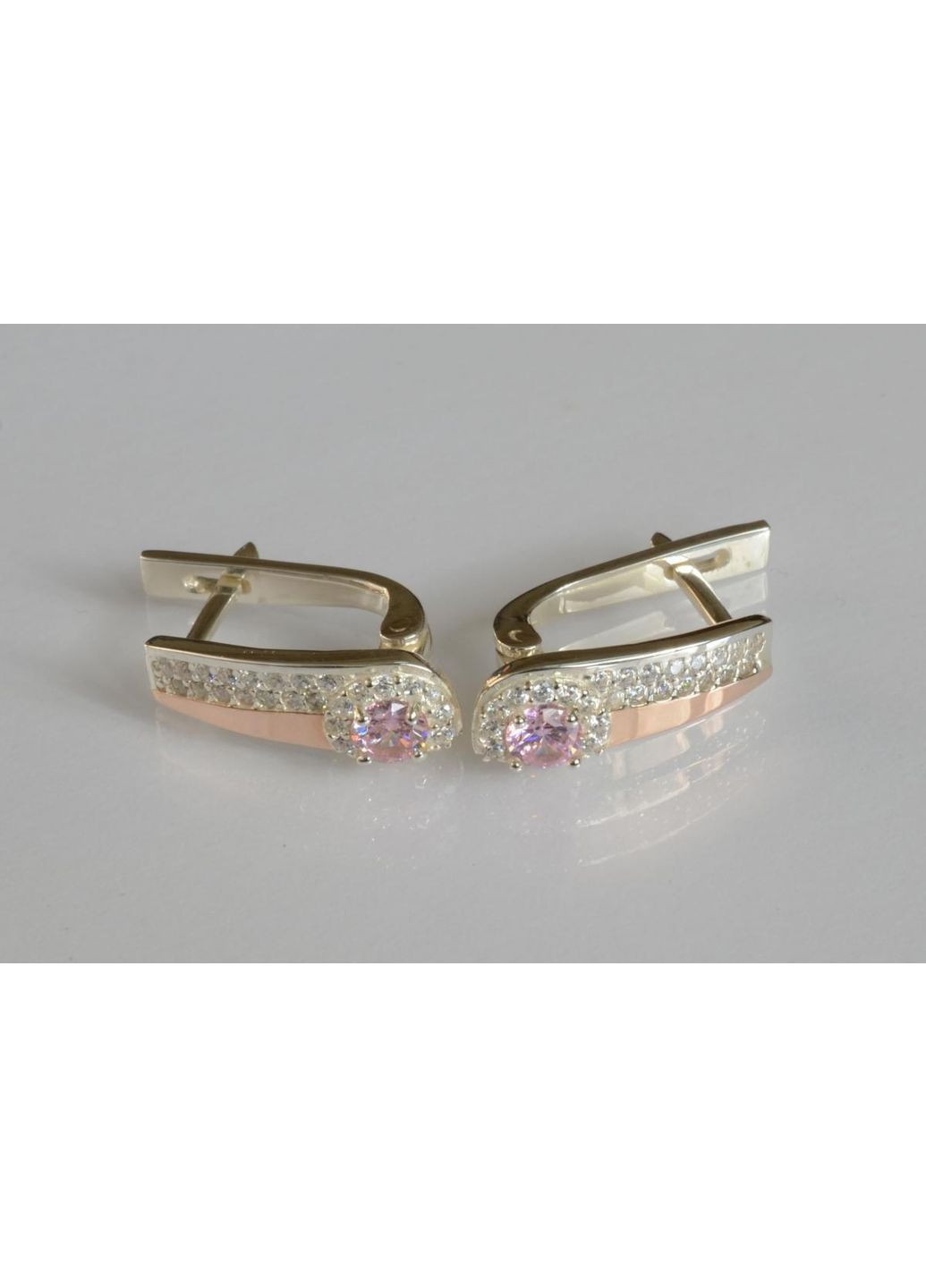 Срібні сережки з золотими пластинами Silver Style (367112946)