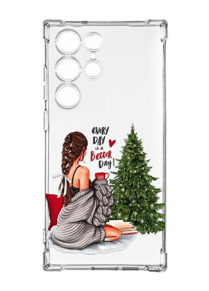 Чохол з потовщеними кутами на Samsung Galaxy S23 Ultra:: Дівчина біля ялинки (новорічний принт 186) Creative (362965766)