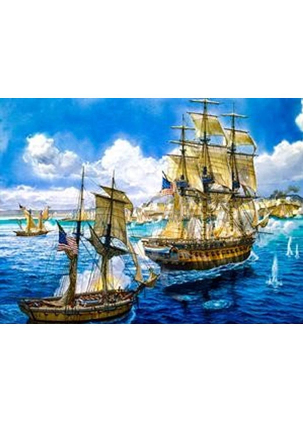 Набір Алмазна мозаїка вишивка Парусник у плаванні море корабель хвиля на підрамнику повна 5d 40х50 178983 No Brand (332207656)