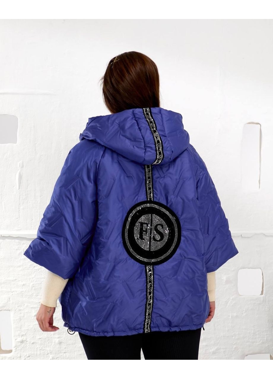 Синяя демисезонная синяя женская куртка батал демисезонная с капюшоном и рукавом 34 oversize Bonita Куртка