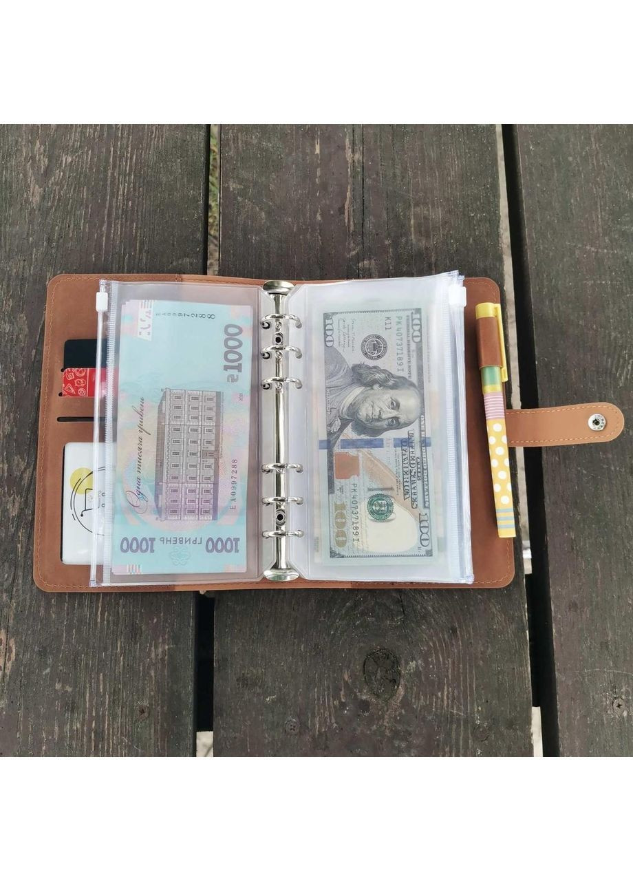 Блокнот органайзер для купюр FinPlan рожевий No Brand (367625134)