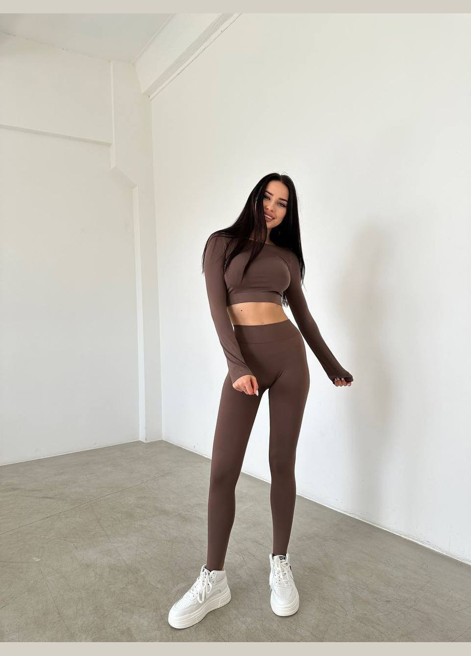 Еластичний жіночий кроп топ з довгим рукавом з м'якої мікрофібри Vakko (280905065)