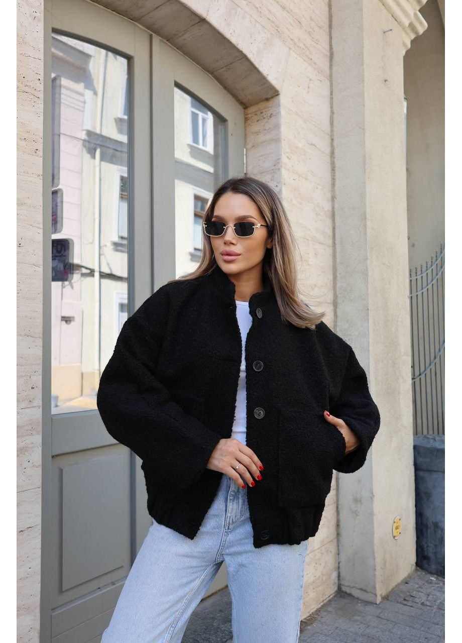 Женский бомбер оверсайз с баранкой Україна на пуговицах (360548506)