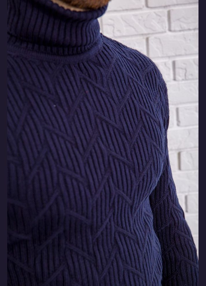 Темно-синій зимовий светр чоловічий, колір коричневий, Ager
