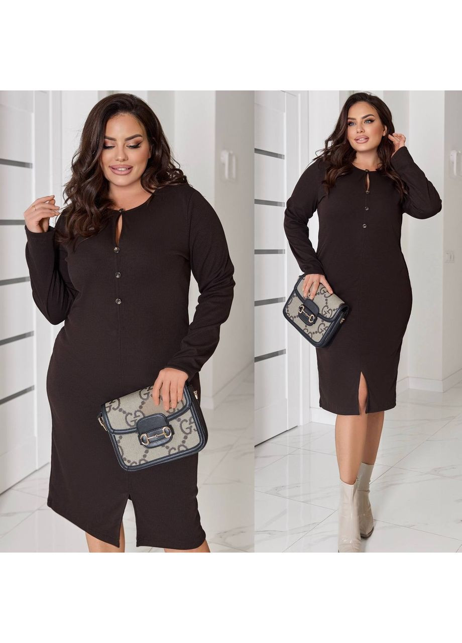 Коричнева святковий, повсякденний, ділова, кежуал жіноча сукня силуетна силуетна Style Point однотонна