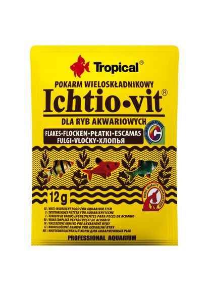 Сухий корм Ichtio-Vit для всіх акваріумних риб, 12 г (пластівці) Tropical (362702312)