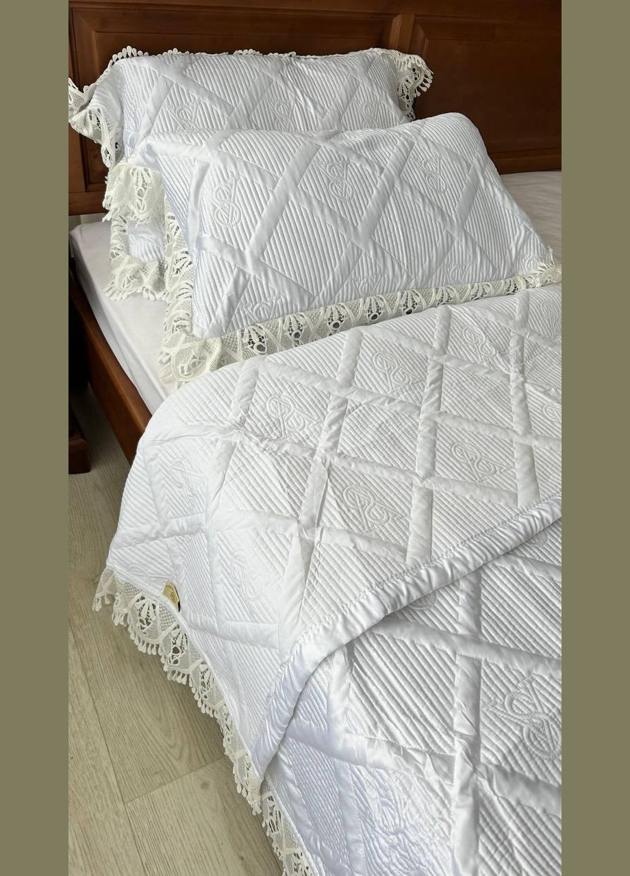 Плед із наволочками євро 220х240 см молочний (П-M-velurEvro5070-52) No Brand (306633870)