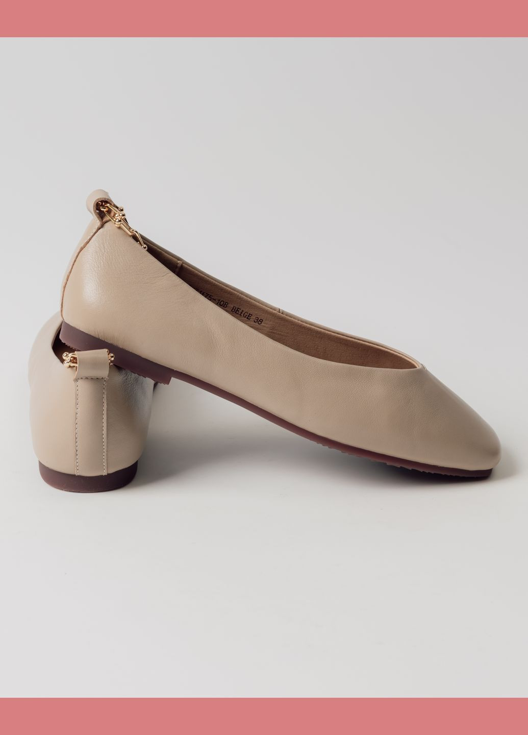 Женские балетки с цепочкой бежевые кожа Anna Lucci | бежевые цепочки натуральная кожа (329693021)