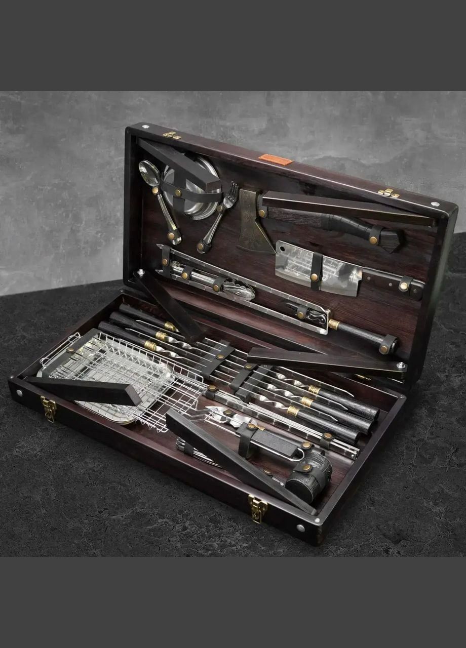 Шампури з нержавіючої сталі "Валькірія" 39 предметів | Подарунок чоловікові, братові, куму Handmade WC-001 (346085192)