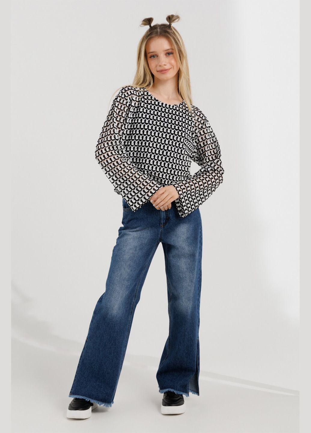 Черно-белый демисезонный повседневный лонгслив DMB