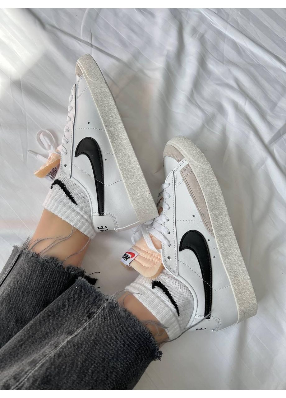 Чорні Осінні кросівки чоловічі nike blazer 77 low ‘77 vintage white black найк блейзер No Brand