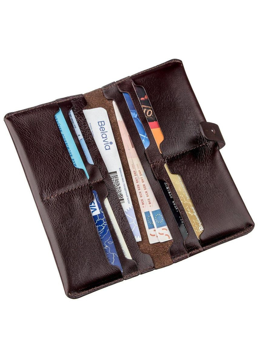 Гаманець вертикальний зі шкіри Алькор 16202 Коричневий Shvigel (329146335)