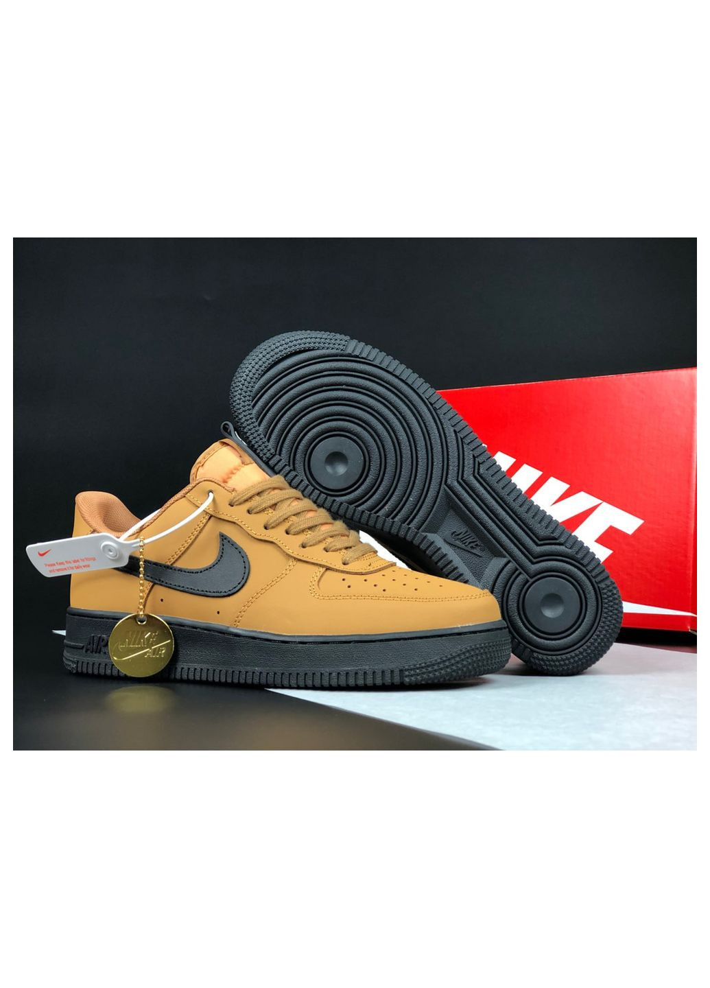 Коричневые демисезонные кроссовки мужские limited, вьетнам Nike Air Force 1