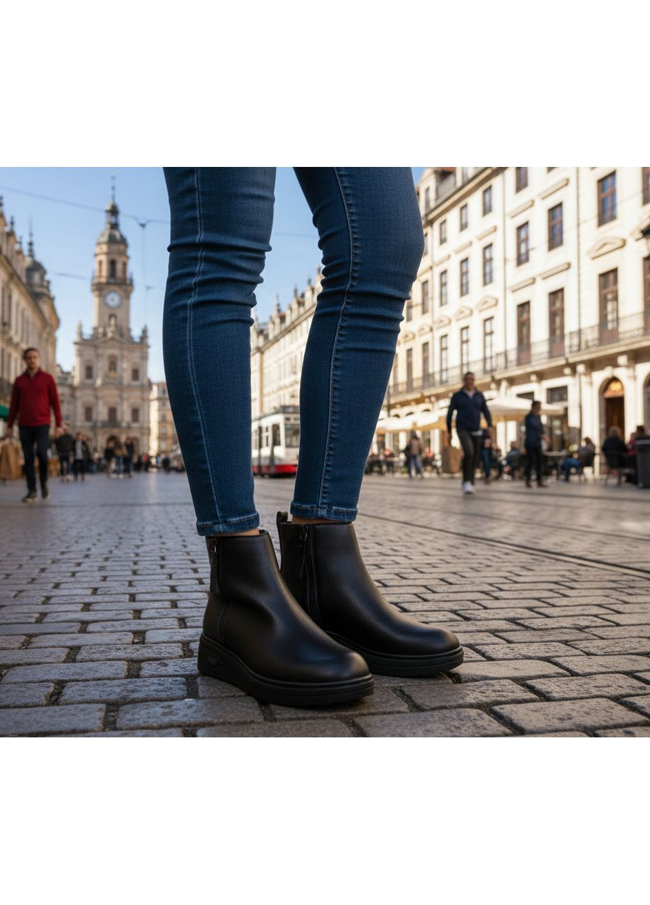 чорні натуральна шкіра No Brand Ботильони жіночі демісезонні (373259373)