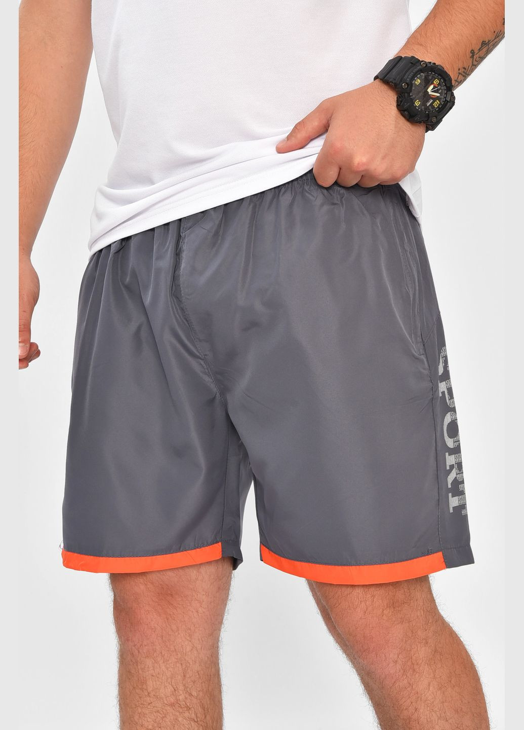 Шорти чоловічі темно-сірого кольору Let's Shop (341249110)