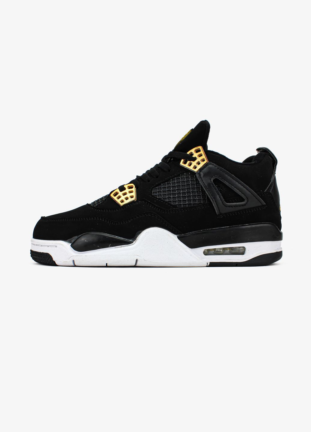 Черные всесезонные кроссовки мужские и женские nike air jordan 4 retro royalty black | найк аир джордан 4 ретро черные No Brand
