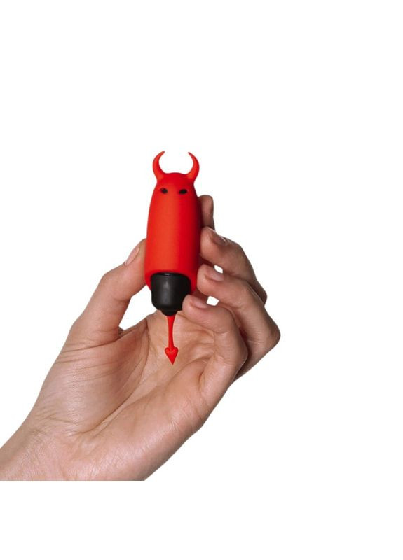 Міні вібратор куля Диявол кліторальний стимулятор силіконовий червоний з 10 режимами Adrien Lastic (335878113)