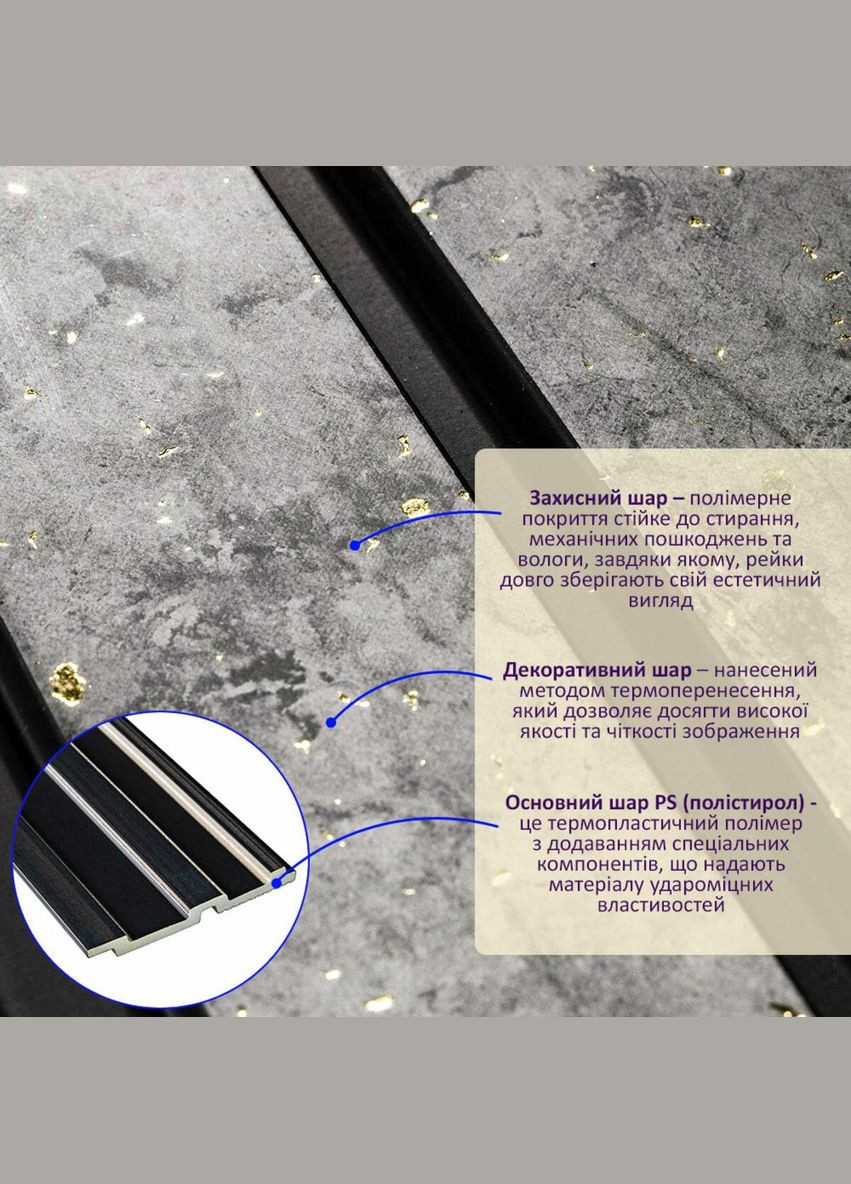 Декоративна PS рейка 2900*120*12мм D (3DPanda-1752) Sticker Wall (323155158)