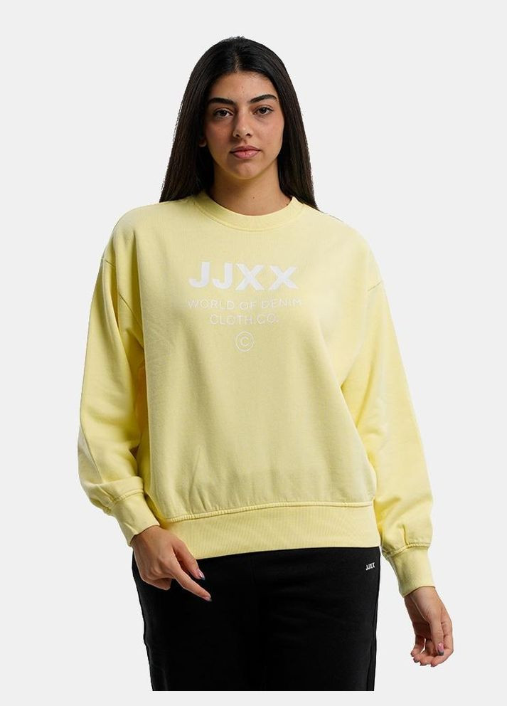 Світшот демісезон,світло-жовтий з принтом,JJXX Jack & Jones - крій світло-жовтий - (268561408)