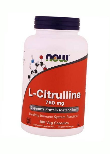 Цитрулін, Підтримує метаболізм білків, LCitrulline 750, 180вегкапс 27128005, (27128005) Now Foods (276256800)