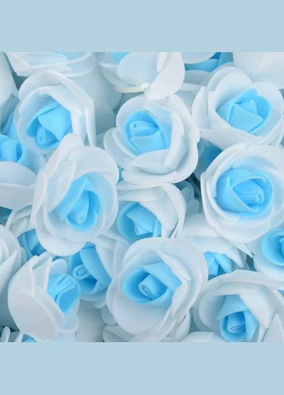 Головки цветов для рукоделия 50 штук 3 см бело-голубой Jannet квіти (330758642)