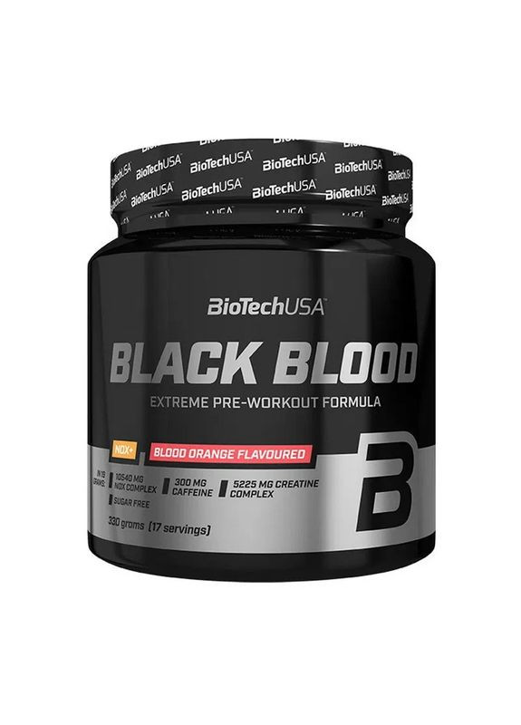 Передтренувальний комплекс із кофеїном "Black Blood NOX+", тропічні фрукти, 330 г Biotech (361115150)