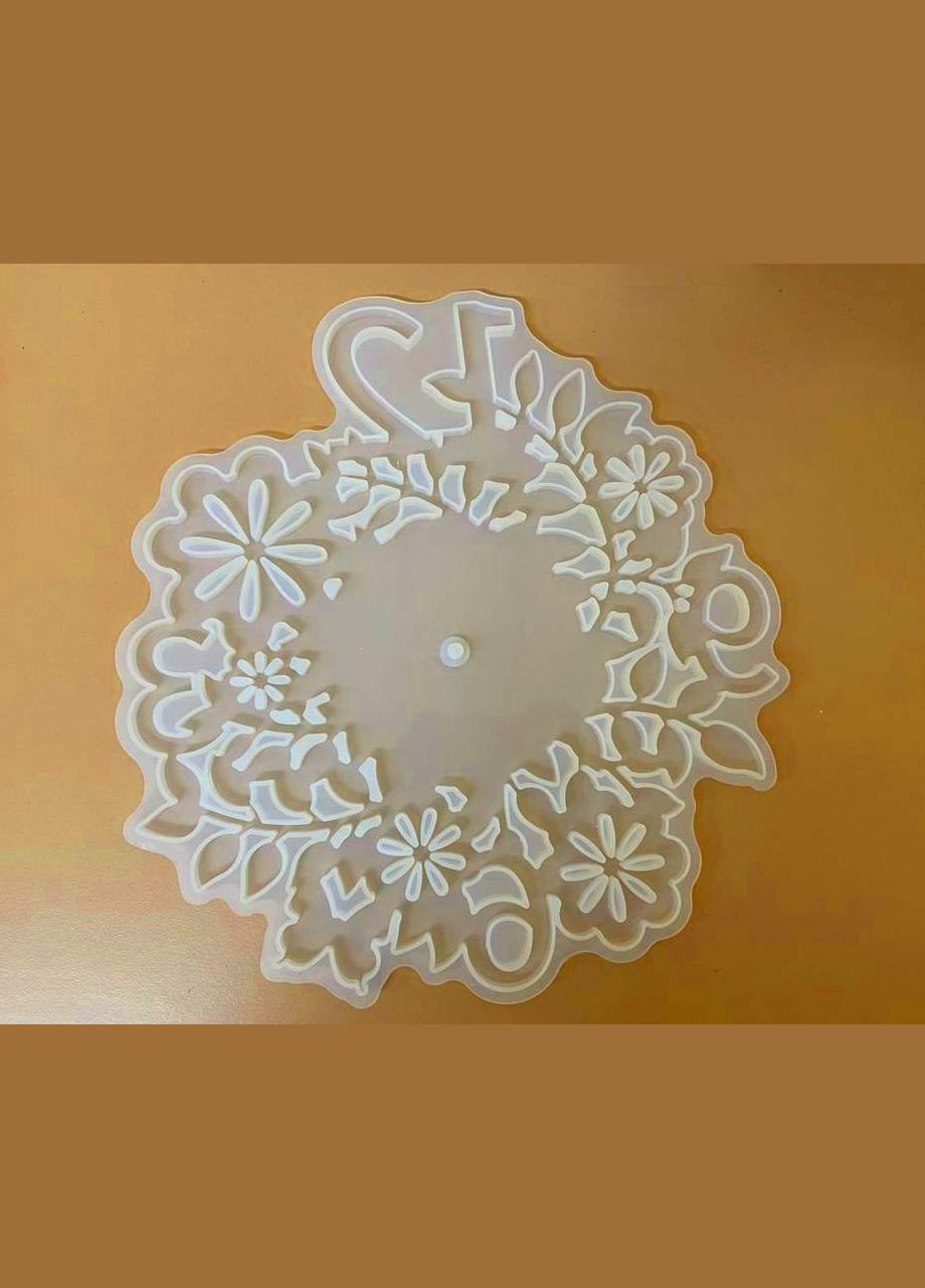 Форма молд для створення годинника з епоксидної смоли Квіти 32 см No Brand 2095 (329882441)