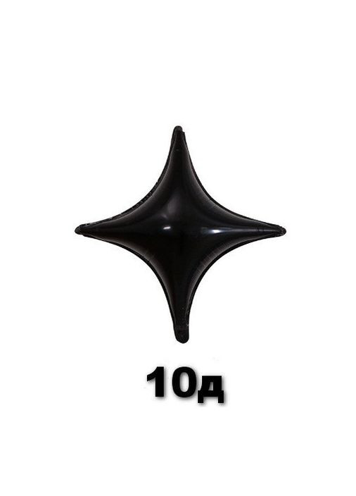 Фольгована фігура чотирикутна зірочка чорна 10 д No Brand (345705634)