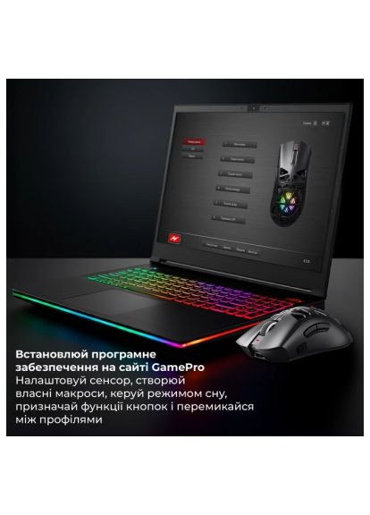 Мишка (GM870B) GAMEPRO Genesis Spider Wireless/Bluetooth/USB Black (368969166)