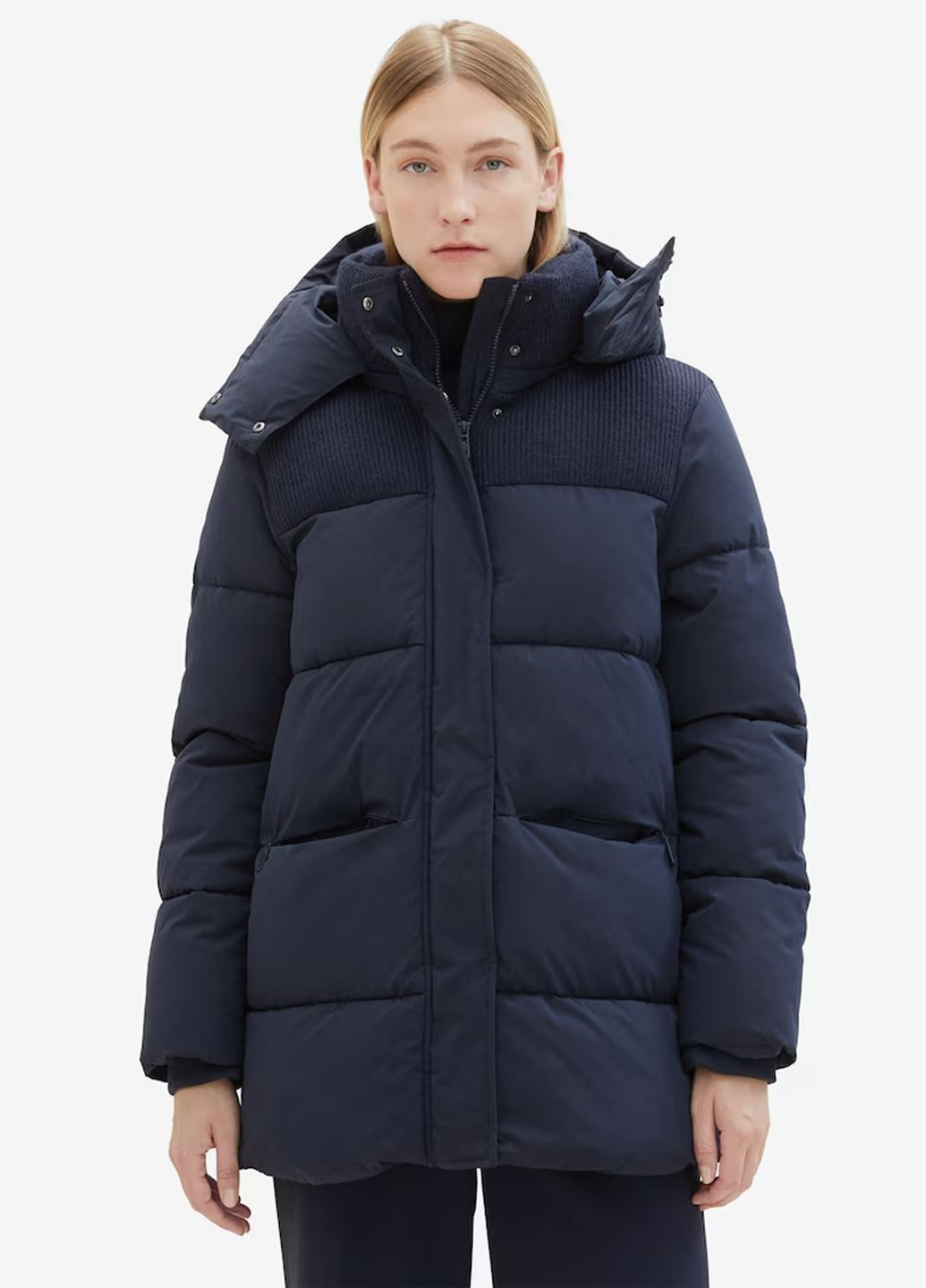Темно-синя зимня жіноча куртка Tom Tailor