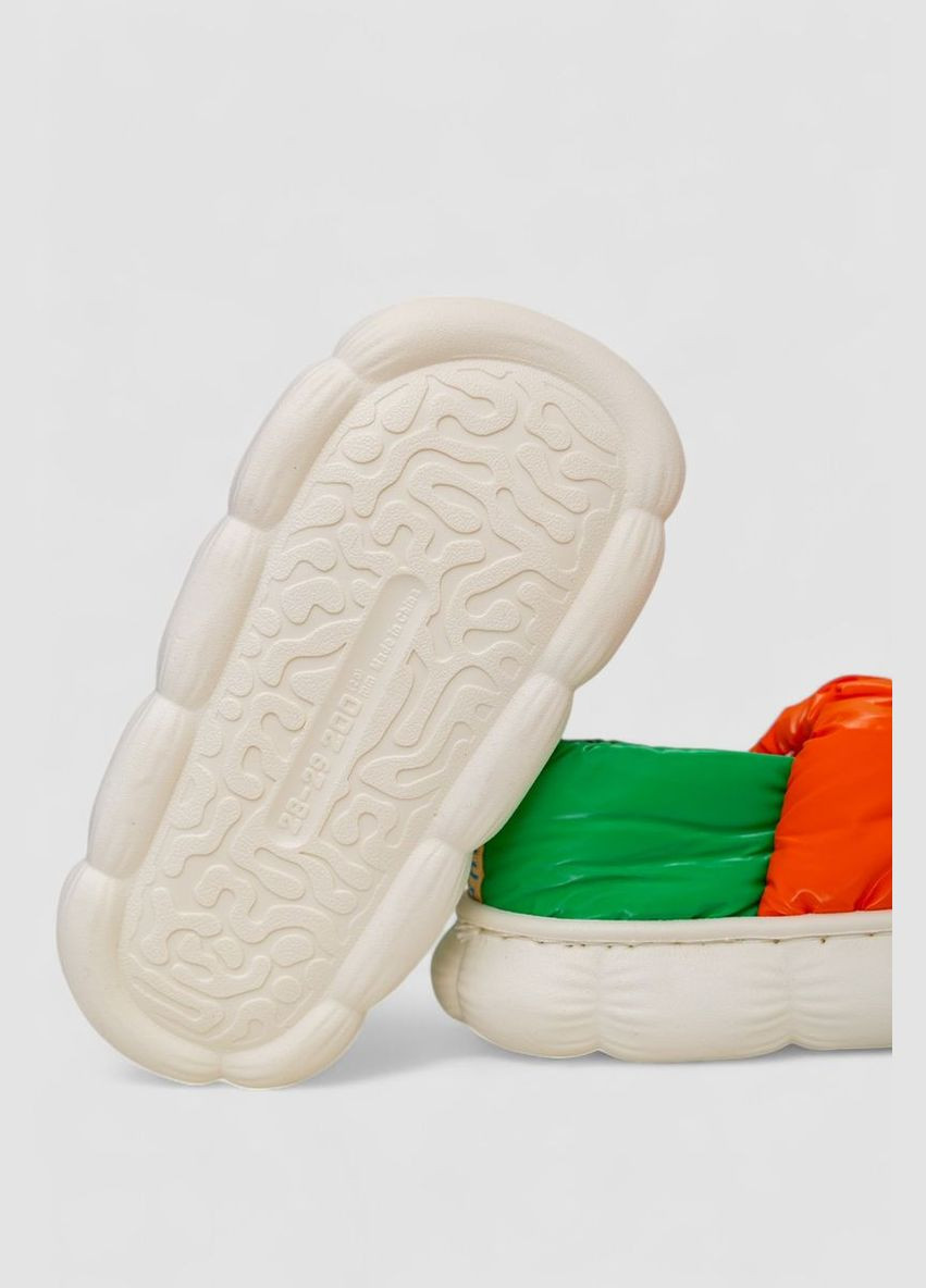 Зеленые домашние тапочки детские домашние с задником Ager