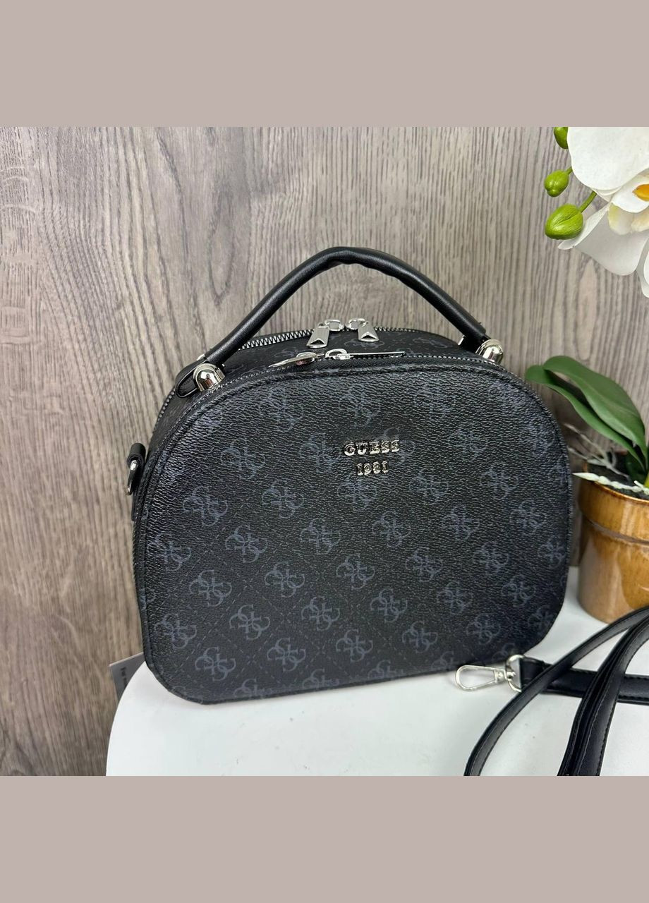 Каркасная сумка на плечо с геометрическим узором из экокожи черная (sku_1784) No Brand (330576225)