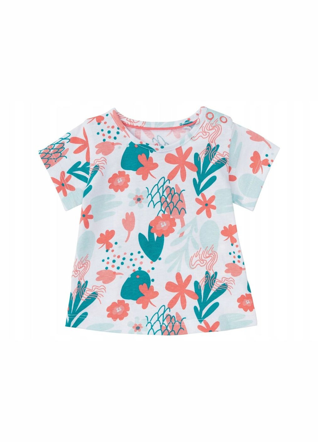 Біла літня футболка дівч. в квіти 348040_2007 86/92 Lupilu