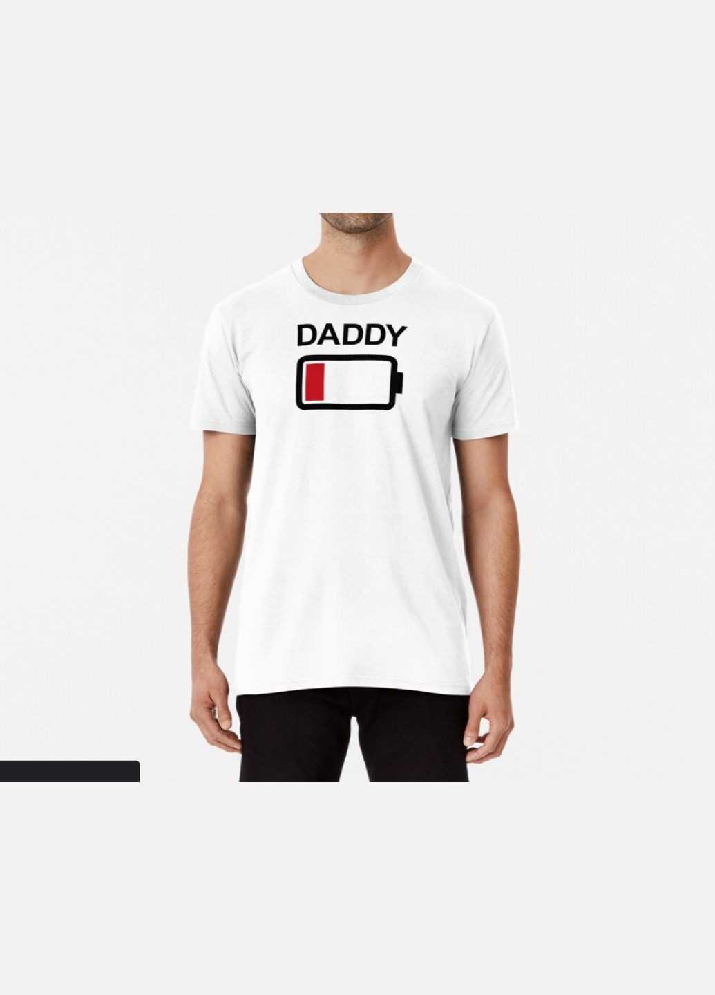 Біла чоловіча футболка з принтом daddy сіла батарейка Stedman