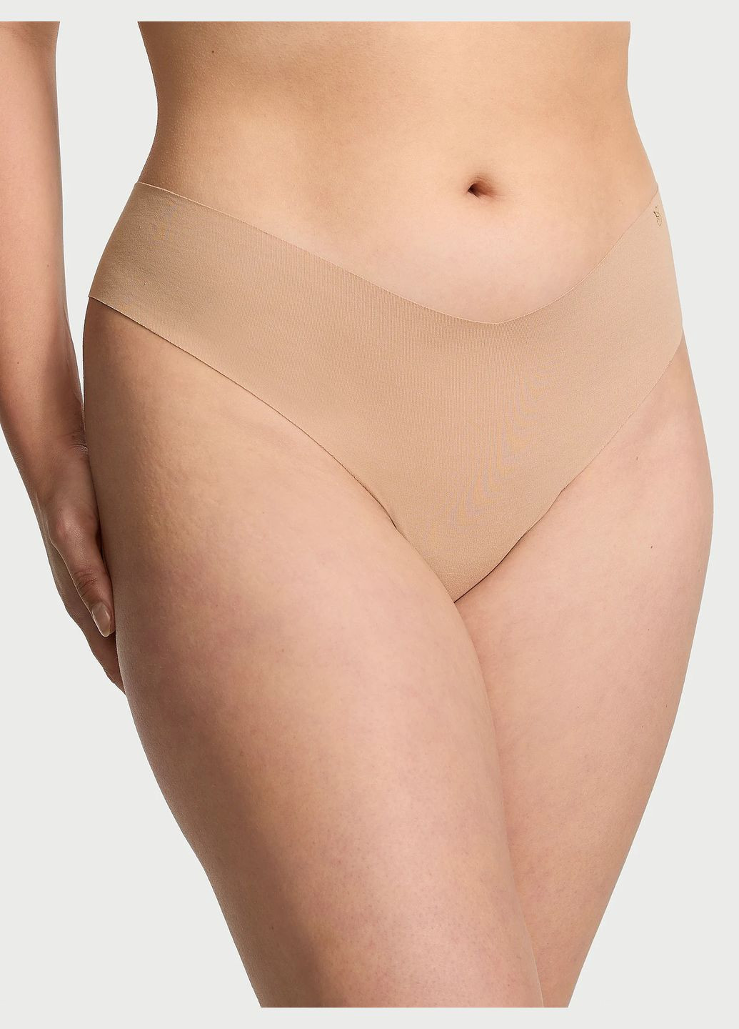 Котоновые бесшовные трусики-стринги Victoria's Secret No-Show Cotton Thong Panty (325685226)