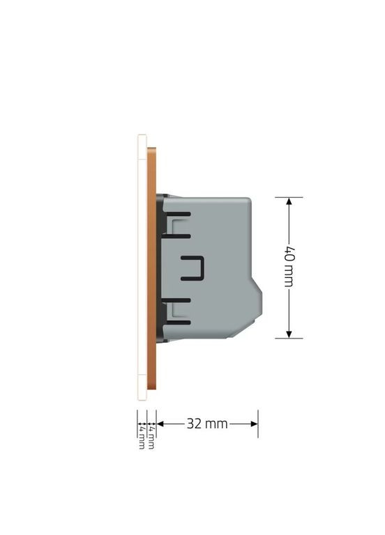 Сенсорна кнопка 1 сенсор 12/24V золотий скло (VL-C701CH-13) Livolo (370970865)