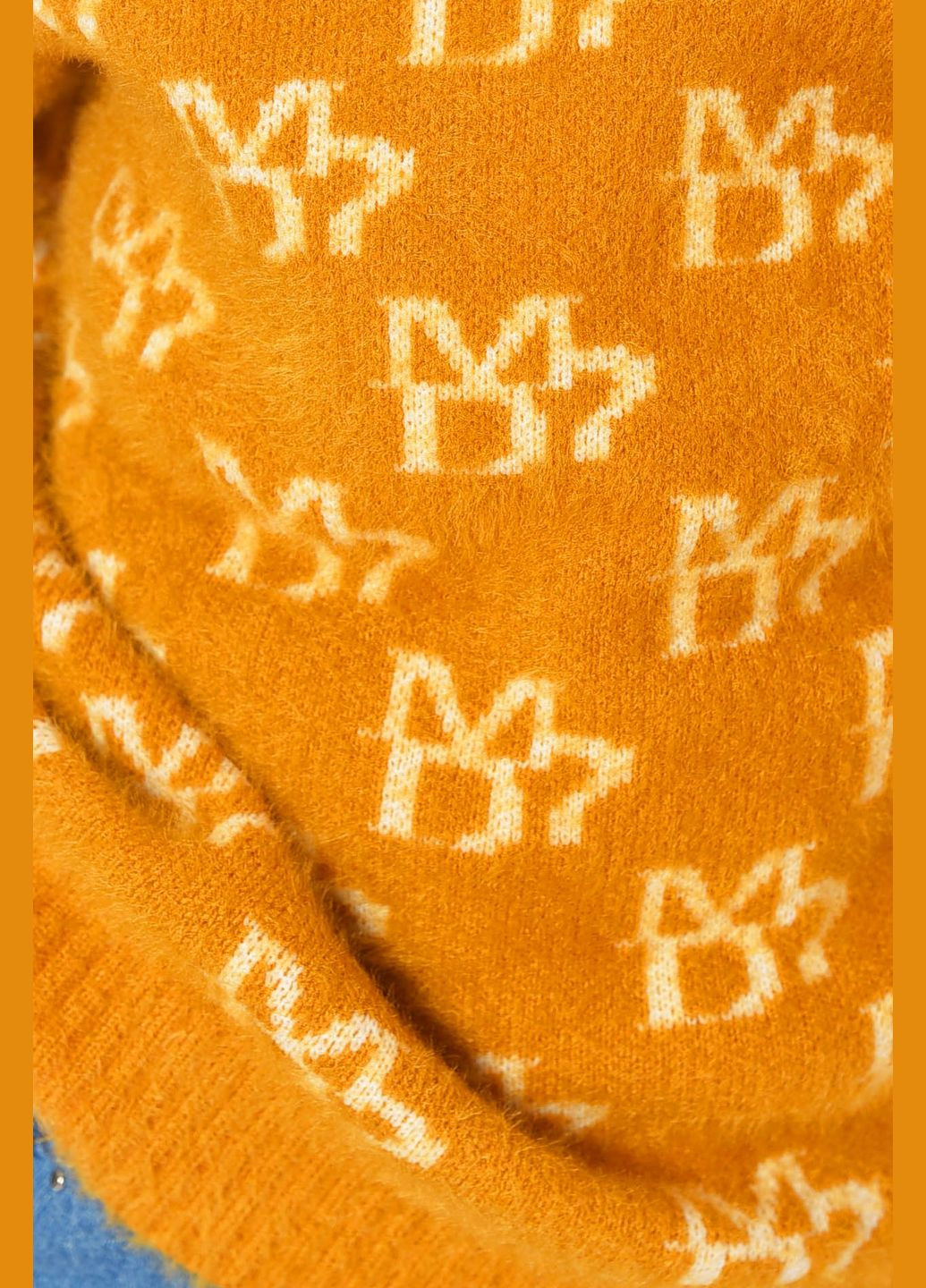 Гірчичний зимовий светр дитячий для дівчинки гірчичного кольору пуловер Let's Shop