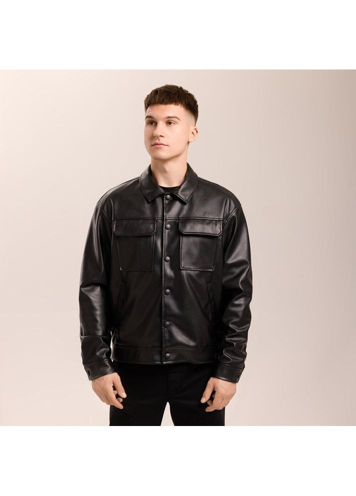 Черная демисезонная мужская демисезонная куртка кожанка черная Freedom